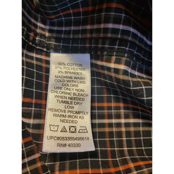 Haggar Multicolor Plaid Stretch Long Sleeve Button Down Shirt Men's Size XXL - Picture 6 of 10